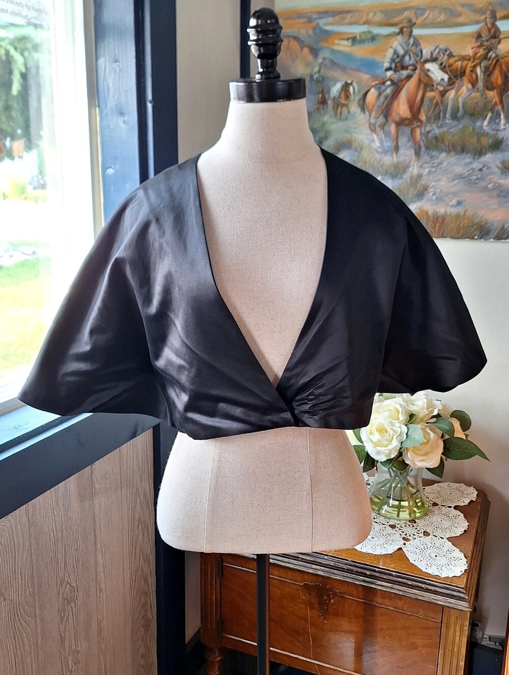 Attic and Barn 2010 Cocktail Seta Silk Blend Cape Bolero, Size 42(10/12 USA)